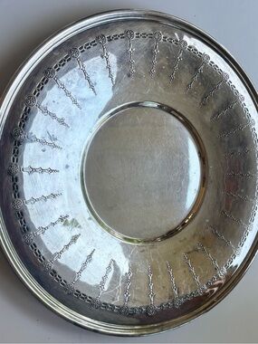 Vintage Wallace Luxor Silverplate Round Tray Platter Art Deco 10"